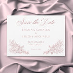 Save The Date Elégant rose Chinoiserie Nature & Oiseaux Mariage<br><div class="desc">Faites-vous plaisir avec notre mariage élégant à la chinoiserie et évitez la carte datant, un mélange parfait d'élégance intemporelle et de charme rustique. Doté d'un design délicat d'inspiration nature, ce design présente un feuillage vinifié complexe, des branches gracieuses et de charmants motifs d'oiseaux dans une palette rose pâle et poussiéreuse....</div>