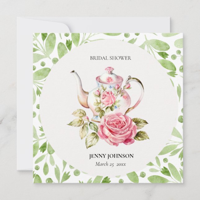Save The Date Élégant Rose Floral Fleurs Mariage (Devant)
