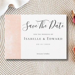 Save The Date Élégant Rose Florale Rose Corail Minimaliste Maria