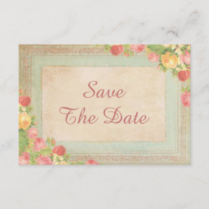 Save The Date Elégant Roses Vintages 90e anniversaire Enregistre