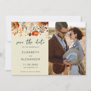 Save The Date Elégant Rustic automne floral mariage photo