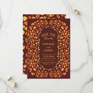 Save The Date Elégant Rustic Fall quitte Boho Mariage