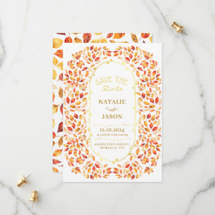 Save The Date Elégant Rustic Fall quitte Boho Mariage