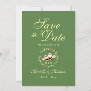 Save The Date Elégant Sage Green Whimsical Signifie Être Mariage