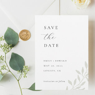 Save The Date Elégant Sage Greenery Photo Mariage Enregistrer la