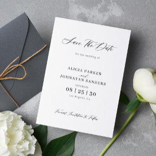 Save The Date Élégant script chic simple minimaliste mariage