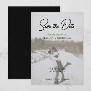 Save The Date Élégant script Mariage photo moderne