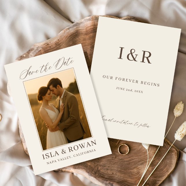 Save The Date Elegant Script Modern Wedding Photo (Créateur téléchargé)