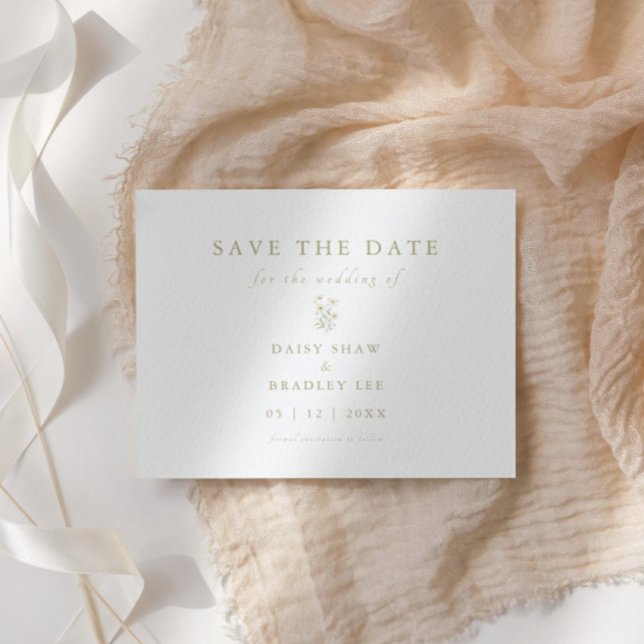 Save The Date Élégant Script moderne Aquarelle marguerite (Créateur téléchargé)