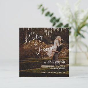 Save The Date Élégant script photo Mariage moderne