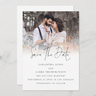 Save The Date Élégant script photo superposition Mariage de code