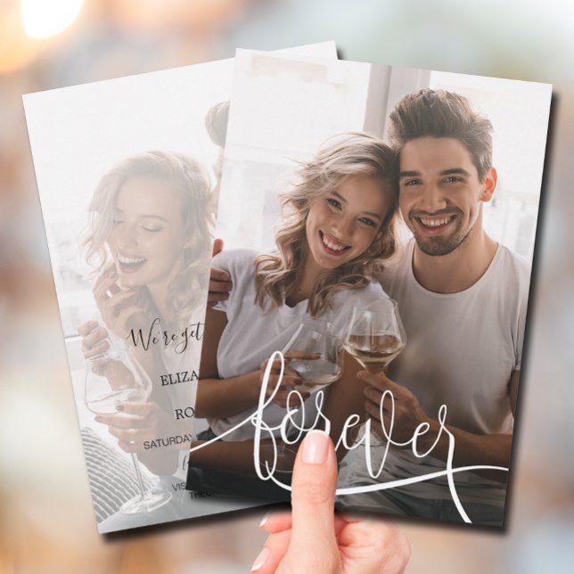 Save The Date Élégant Script Photo Wedding Enregistrer La Date (Créateur téléchargé)