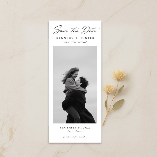 Save The Date Elegant Script Romantic Modern Photo Wedding (Créateur téléchargé)