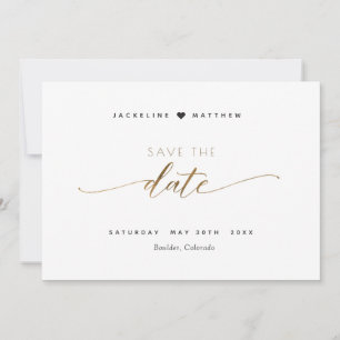 Save The Date Élégant Script, Simple Timbre Mariage Enregistrer 