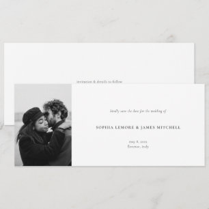 Save The Date Élégant simple Mariage photo horizontale