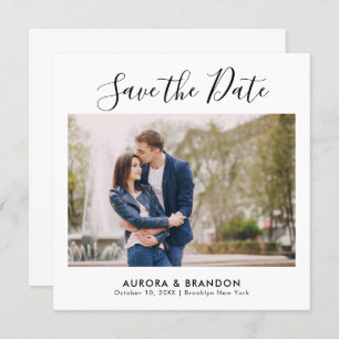Save The Date Élégant Simple Minimaliste Moderne Photo Mariage