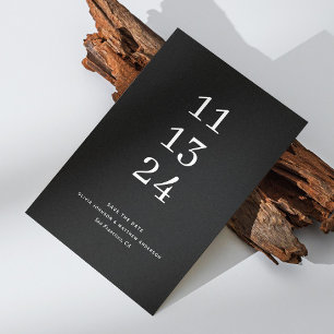 Save The Date Elégant simple moderne noir minimaliste mariage