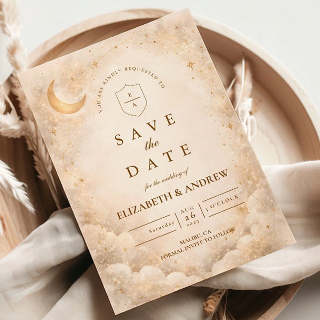 Save The Date Elegant Starry Night Wedding (Créateur téléchargé)