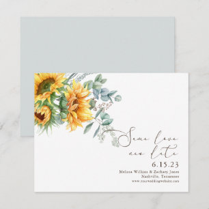Save The Date Elégant Tournesol Même Amour Nouvelle Date Enregis