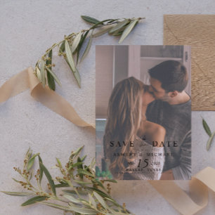 Save The Date Elégant Vellum Overlay Aquarelle 2 Mariage photo