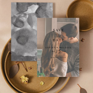 Save The Date Elégant Vellum Overlay Aquarelle Mariage photo