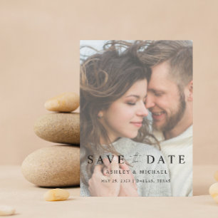 Save The Date Elégant Vellum Overlay moderne 2 Mariage photo