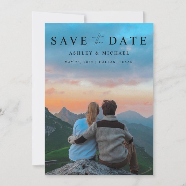 Save The Date Élégant Vellum Overlay moderne 2 Mariage photo Enr (Devant)