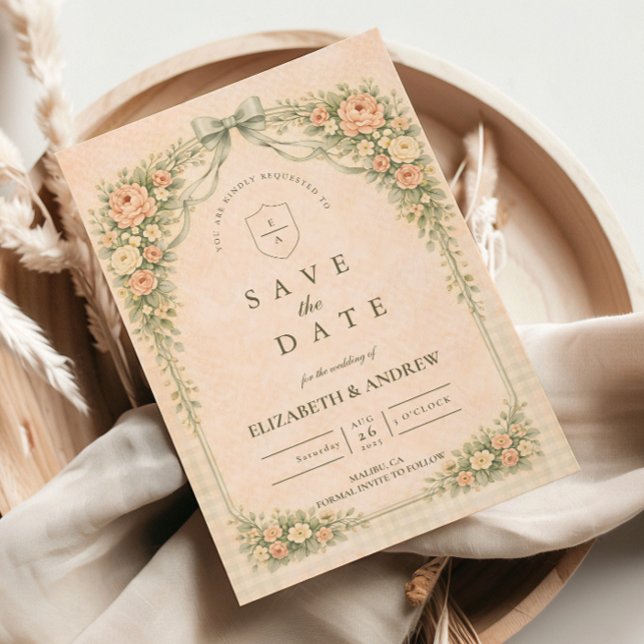 Save The Date Elegant Vintage Rose Arch Wedding (Créateur téléchargé)