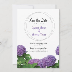 Save The Date Élégant Violet Hydrangea Mariage Enregistrer La Da