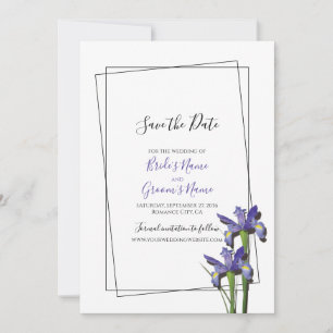 Save The Date Élégant Violet Iris Mariage Enregistrer La Date
