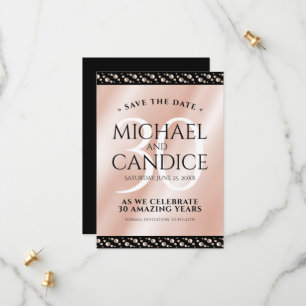 Save The Date Elégante 30ème Mariage Pearl Anniversaire de céléb