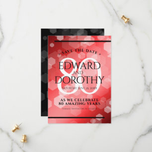 Save The Date Elégante 80ème anniversaire du Mariage de Ruby