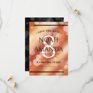 Save The Date Élégante 8ème anniversaire du Mariage de bronze