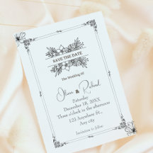 Élégante annonce de mariage florale pour sauver la