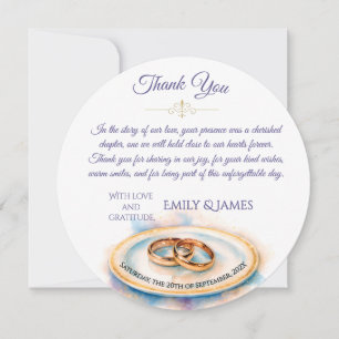 Save The Date Elégante aquarelle Golden Rose Mariage Cercles