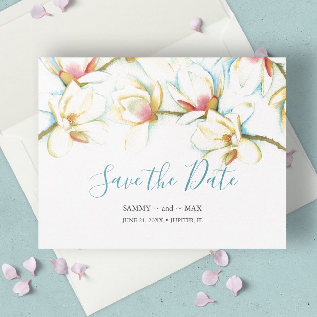 Save The Date Élégante aquarelle non photo florale Enregistrer l (Créateur téléchargé)