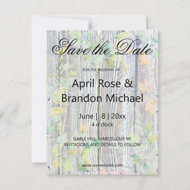 Save The Date Elégante aquarelle rose fleur sauvage (Devant)