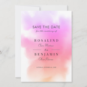 Save The Date Elégante Aquarelle rose or Mariage Abstrait