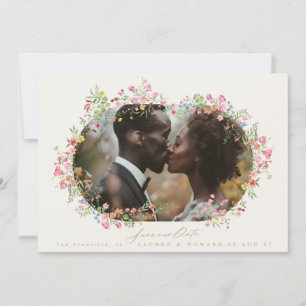 Save The Date élégante arche florale printemps photo de mariage 