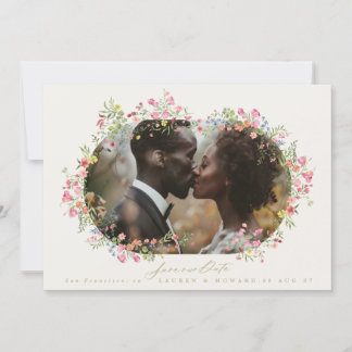 Save The Date élégante arche florale printemps photo de mariage