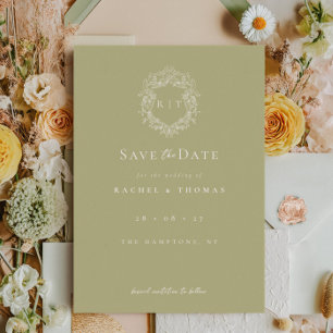 Save The Date Élégante calligraphie Monogramme Mariage d'âge