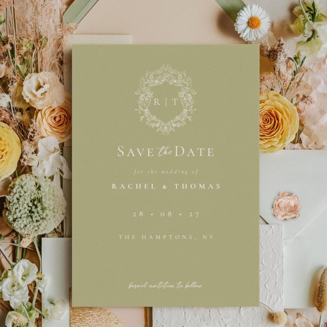 Save The Date Élégante calligraphie Monogramme Mariage d'âge (Créateur téléchargé)