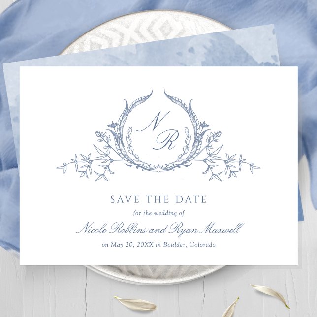 Save The Date Élégante calligraphie monographique en aquarelle b (Créateur téléchargé)