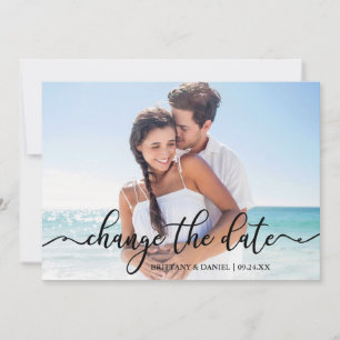 Save The Date Élégante Calligraphie Nouvelle Date Modifier La Ca