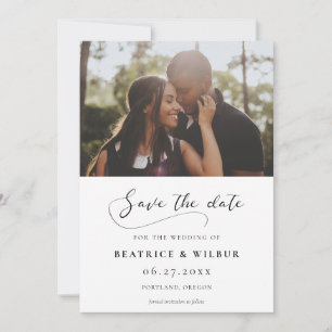 Save The Date Elégante calligraphie romantique photo