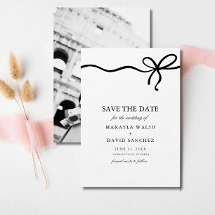 Save The Date Élégante Coquette Bow Photo Wedding Enregistrer la