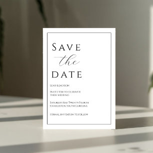 Save The Date Élégante Cravate noire Enregistrer la date