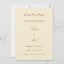 Elégante crème Beige Mariage Enregistrer la date