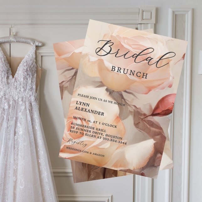 Save The Date Élégante douche de mariée roses douces d'été (Elegant Bridal Shower Soft Summer Roses Save The Date)