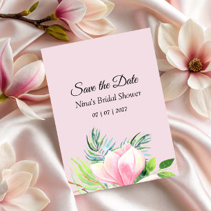 Save The Date Elégante Fête des mariées couleur rose Magnolia